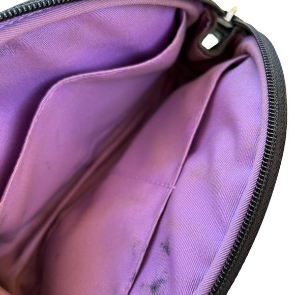 Coach Black Small Clutch Bag /Wallet Purple Lined - Picture 3 of 7